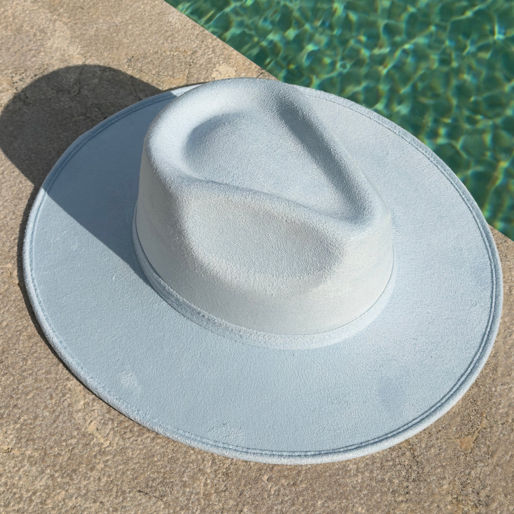 Sky Blue Rancher Hat  - Vegan Suede