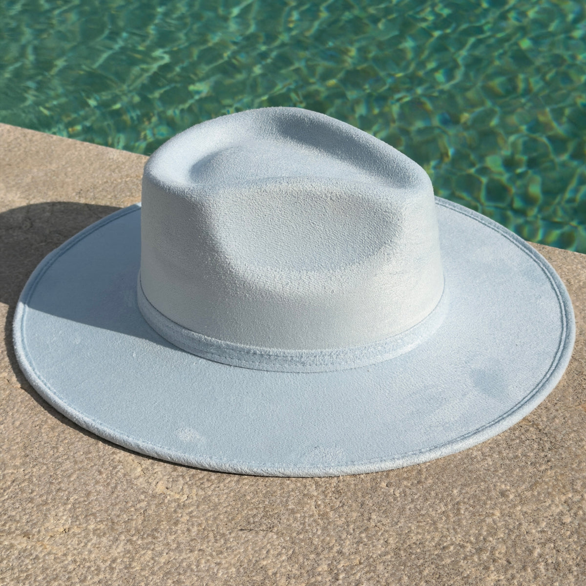 Sky Blue Rancher Hat  - Vegan Suede