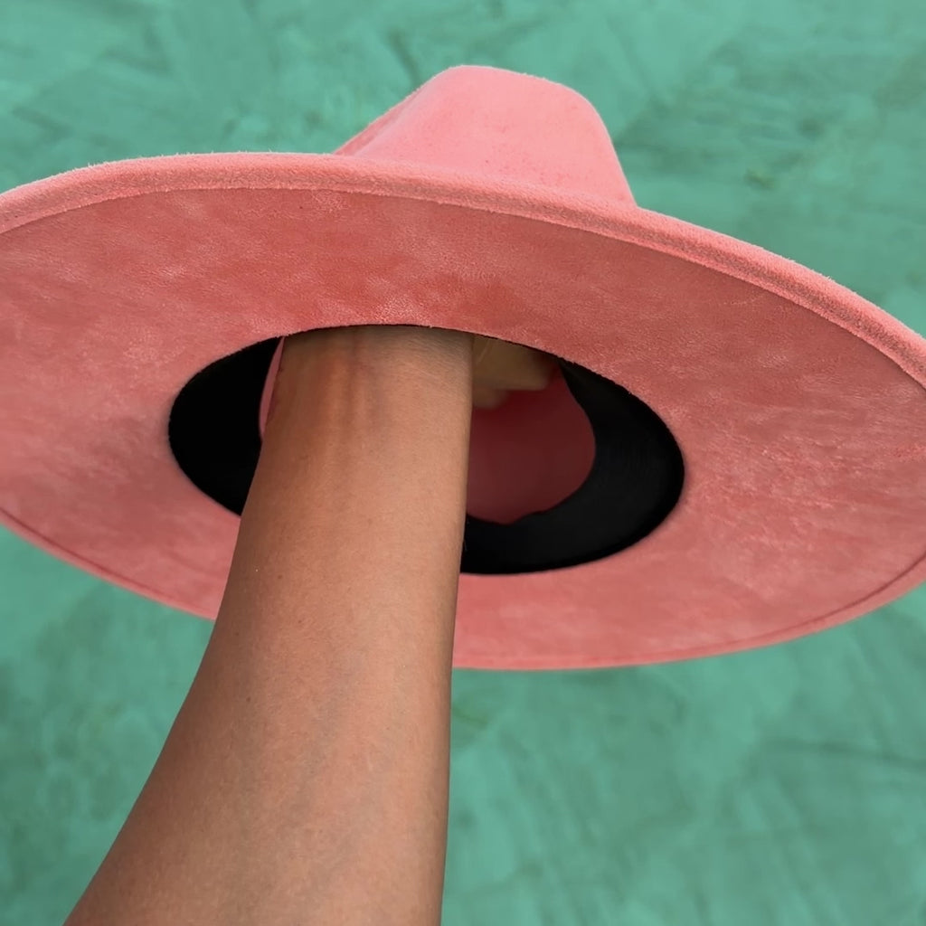 Dolce Coral Hat - Vegan Suede